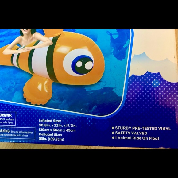 3 NIB pool floats- GLITTER silver, LIME slice, & NEMO - Picture 5 of 5